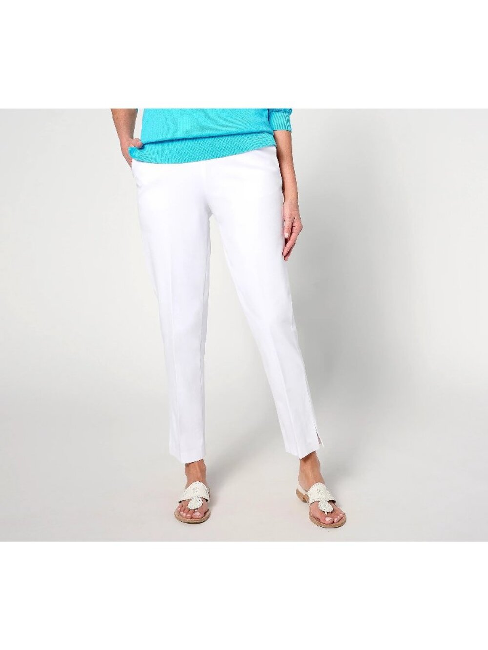 Isaac Mizrahi Live! Ankle Pants Size 16 Regular 24/7 Stretch Icon Bright White